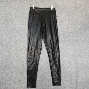 Leather Legging Womens XS‎ Black Crop Stretch Yoga Gym Faux SWS ESSENTIALS